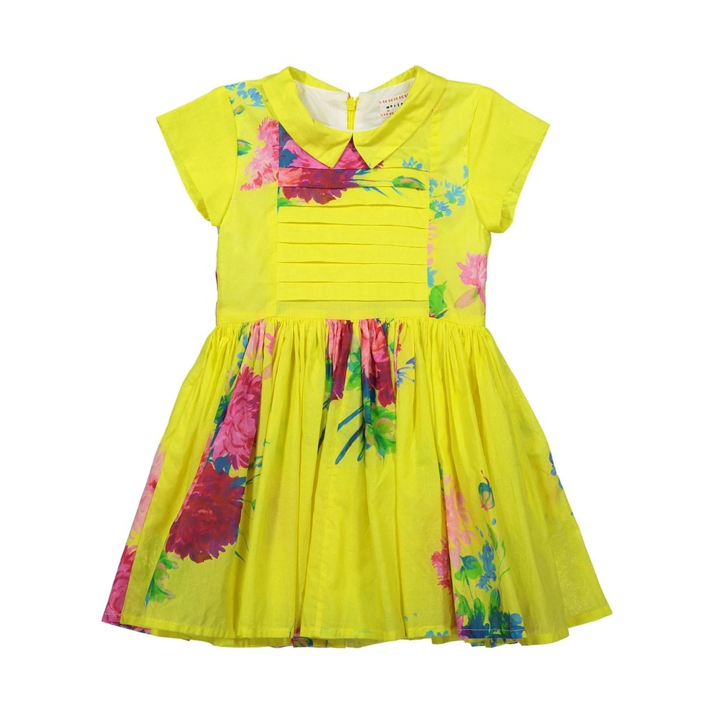 Girls Morley Yellow Floral Lemia Dress 100% cotton size 6